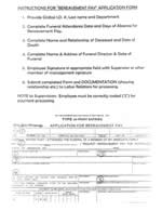 Instructions Bereavement